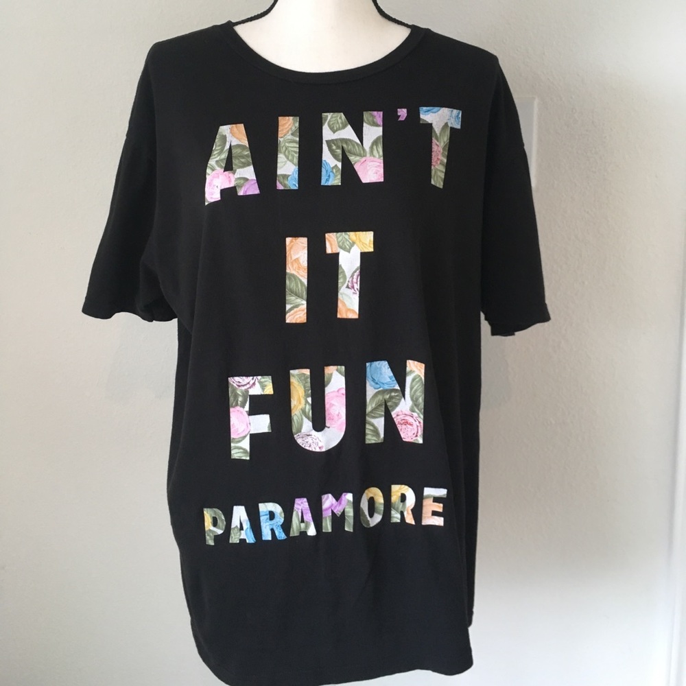 Rock Me Black Floral Graphic Tee Shirt